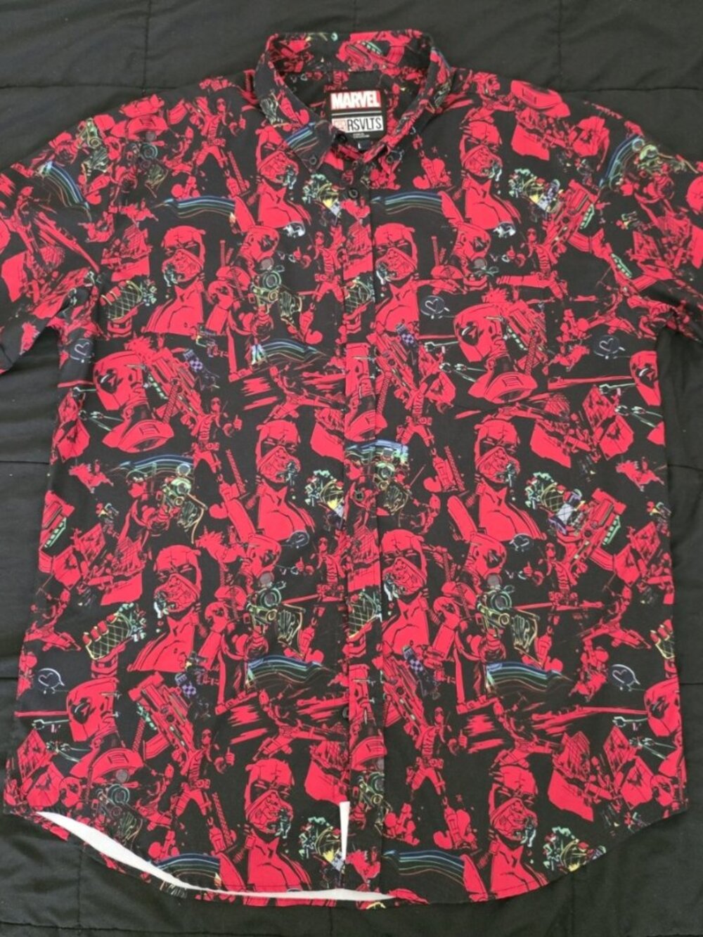 Men's XL RSVLTS Disney Marvel Deadpool Merc with a Mouth